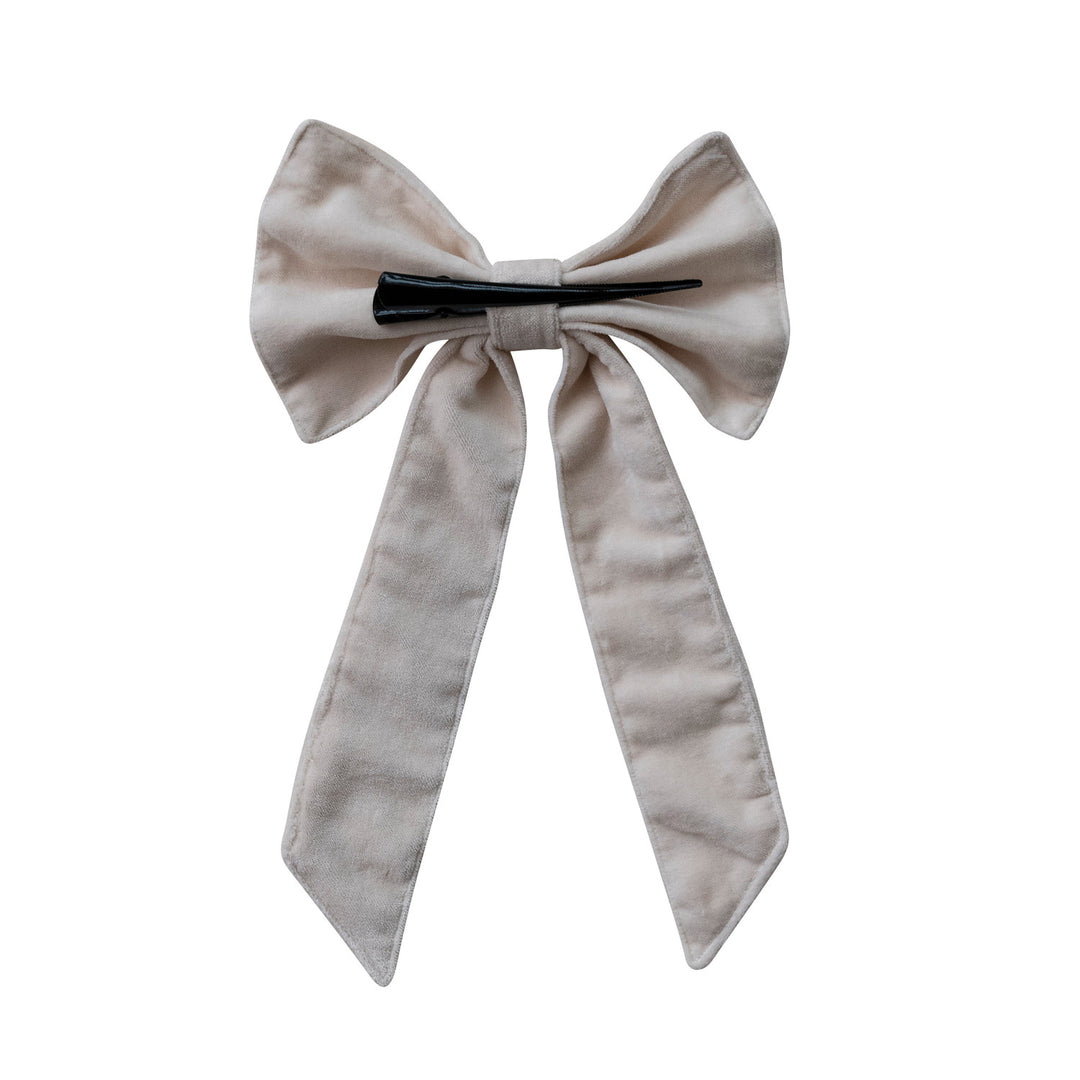 Velvet Clip On Bow