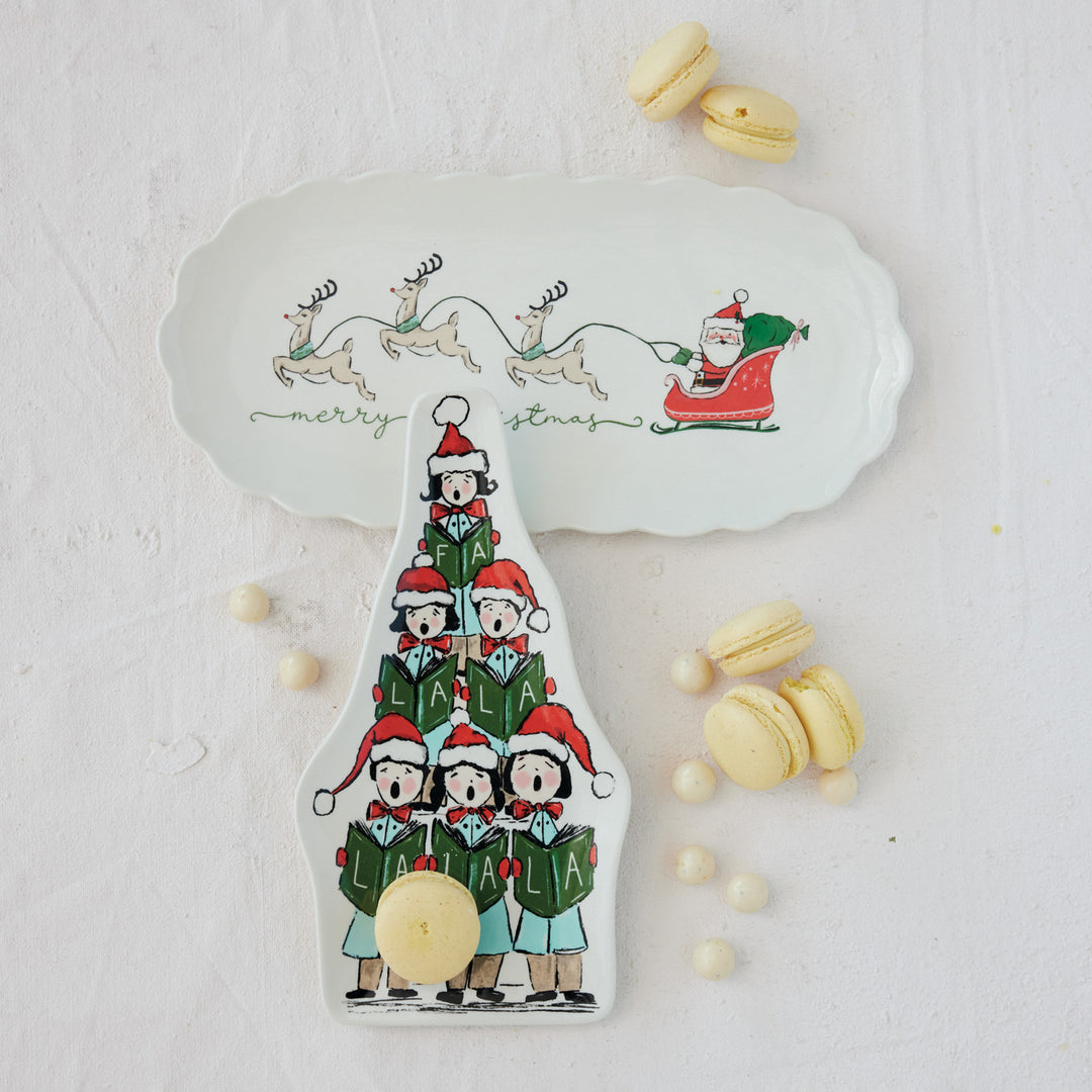 Santa Sleigh Scalloped Platter