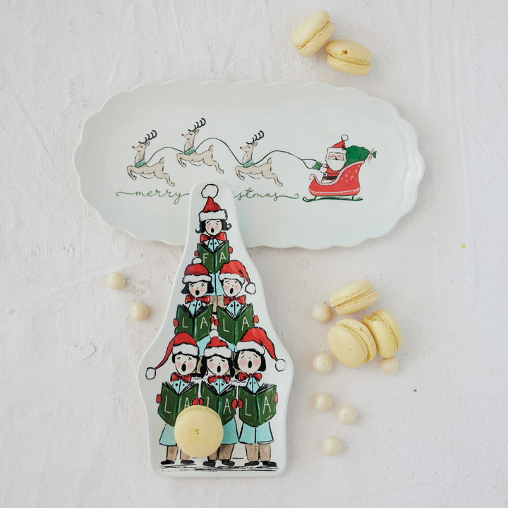 Santa Sleigh Scalloped Platter