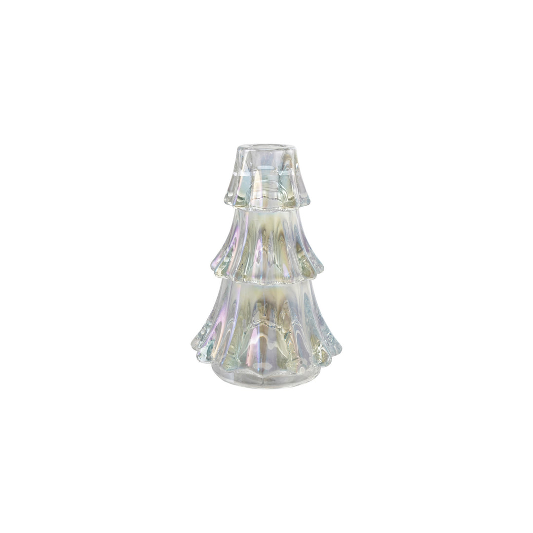 Iridescent Glass Tree Taper Holder