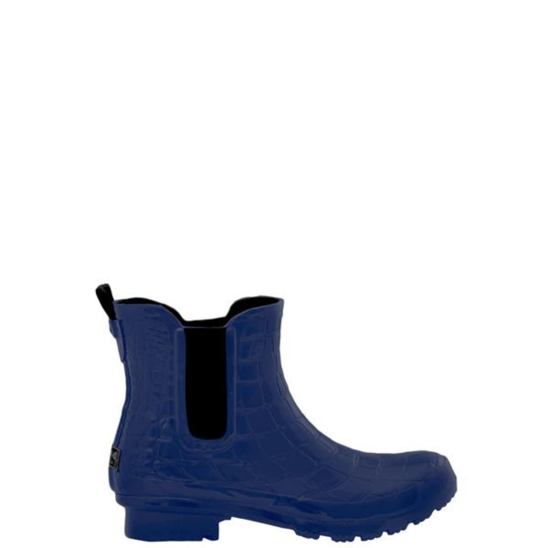 Roma Boots - Navy Croc Chelsea Rain Boots