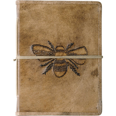 Leather Embroidered Bee Journal