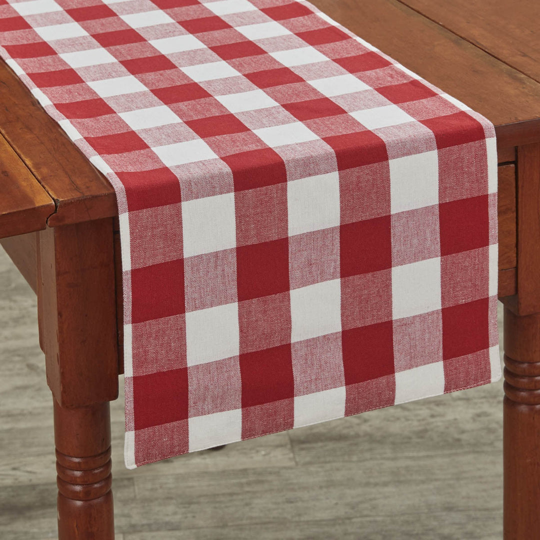 Wicklow Check Red & Cream Table Runner