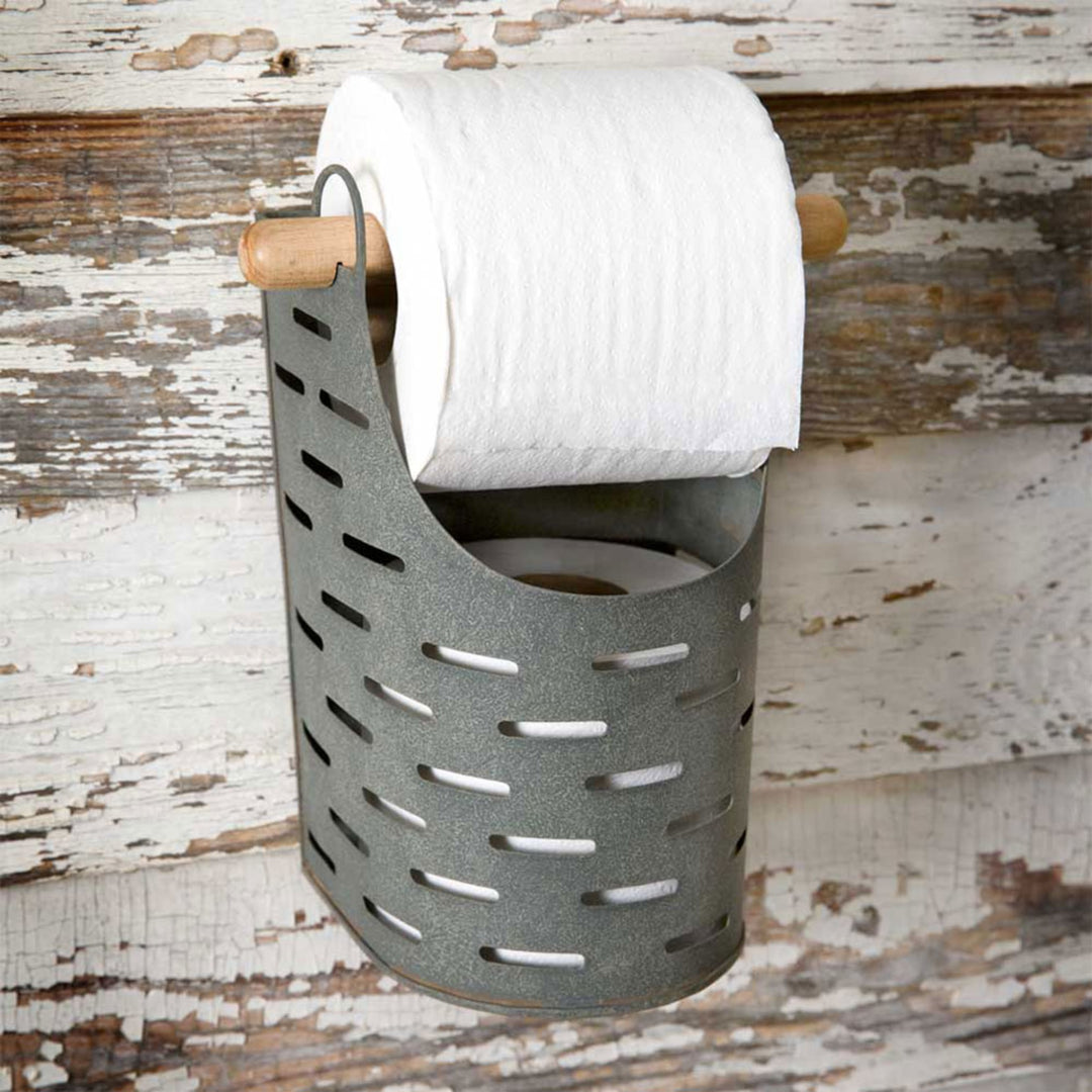 Slatted Tin Toilet Paper Holder