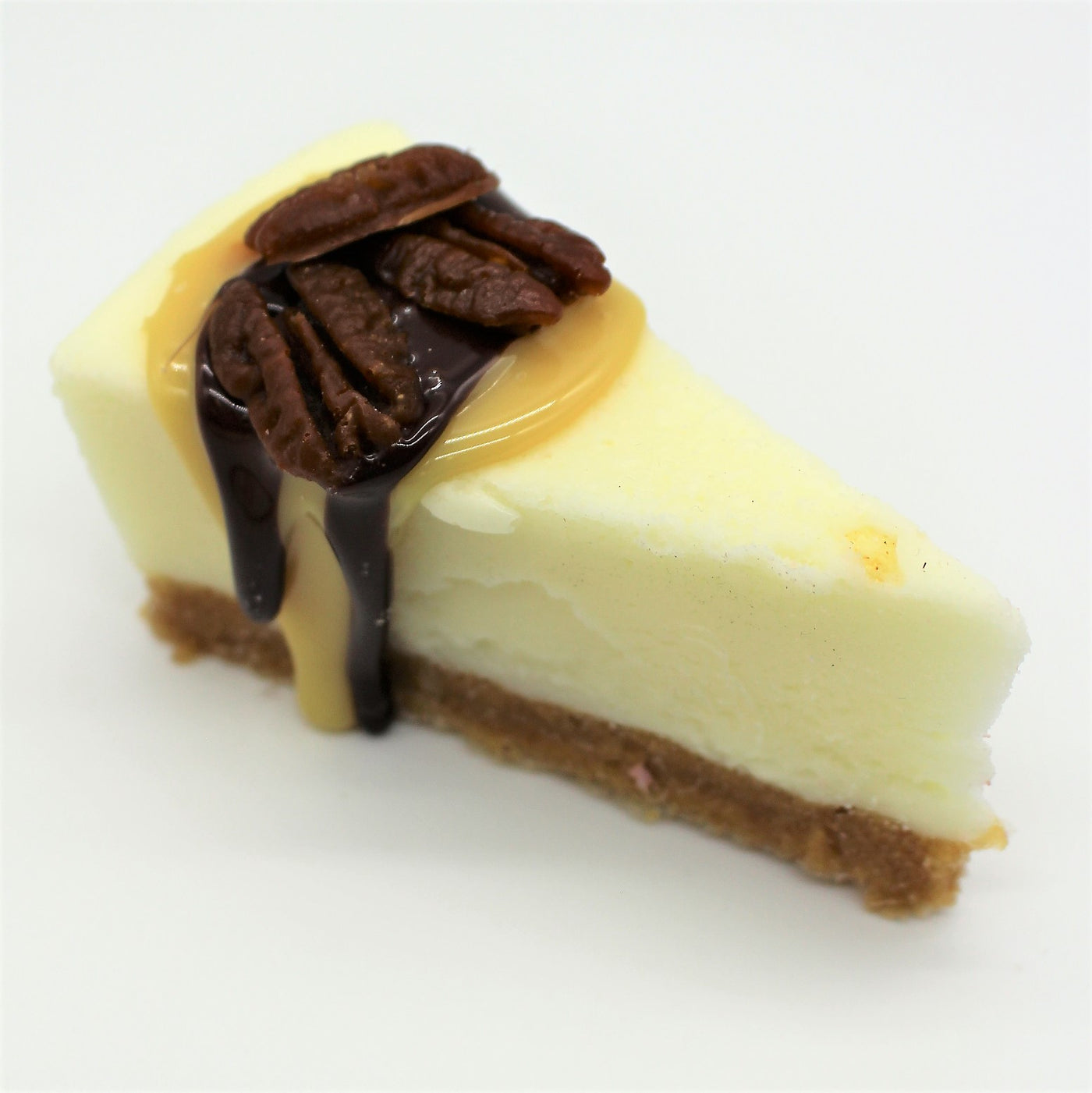 Faux Chocolate Turtle Cheesecake Slice