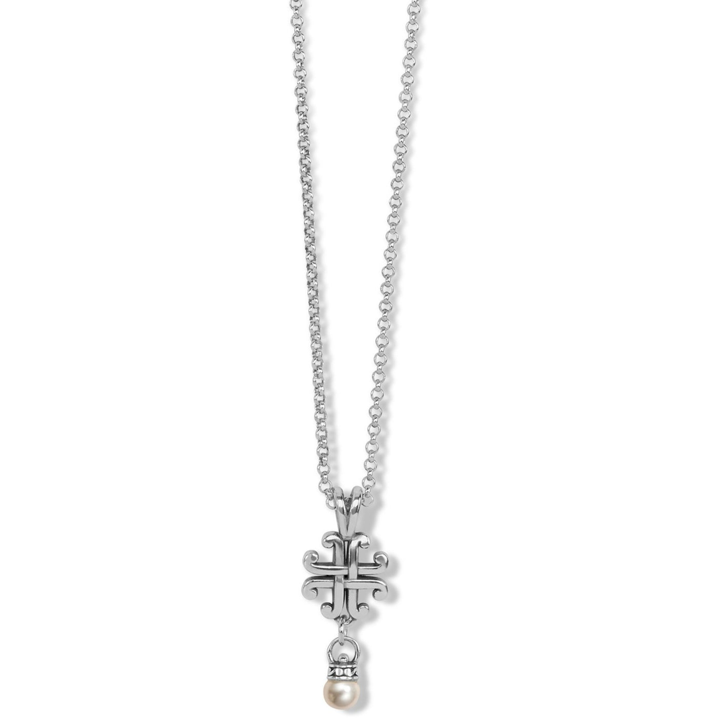 Brighton - Taos Pearl Cross Mini Necklace