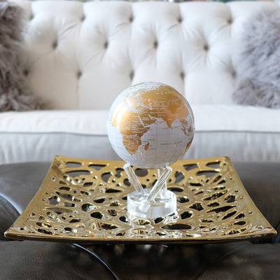 White & Gold Earth Mova Globe