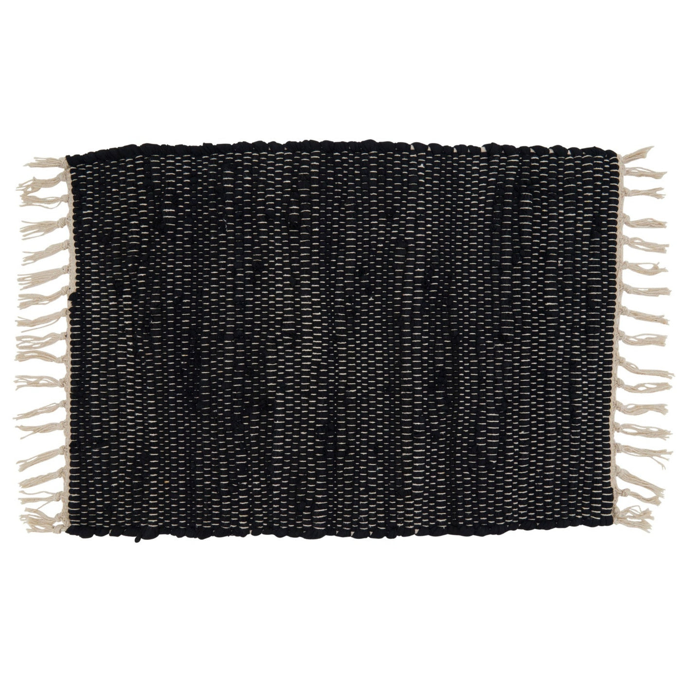 Black Woven Fringed Placemat