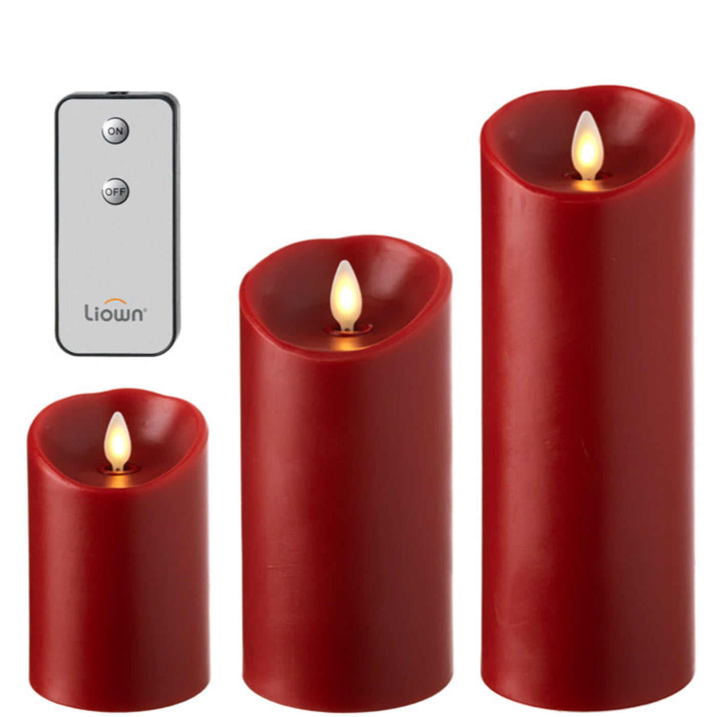 Red Push Flame Candle Set