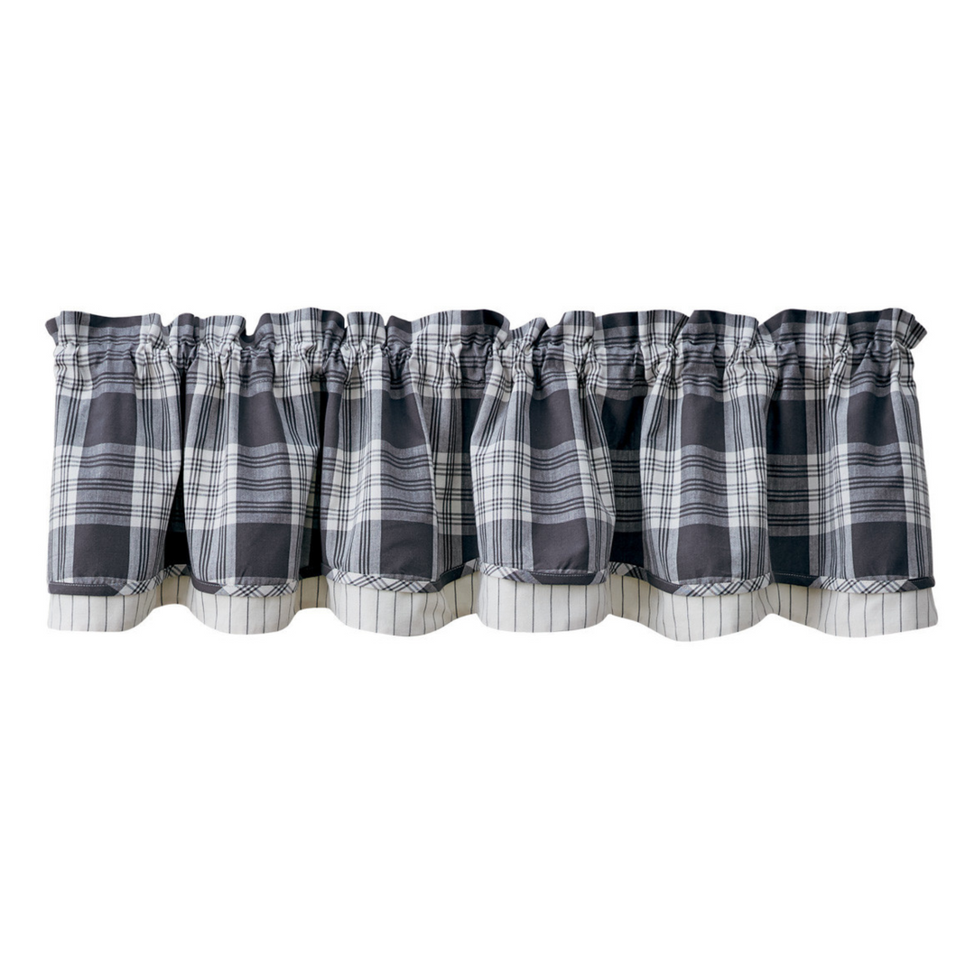 Dylan Slate Lined & Layered Valance