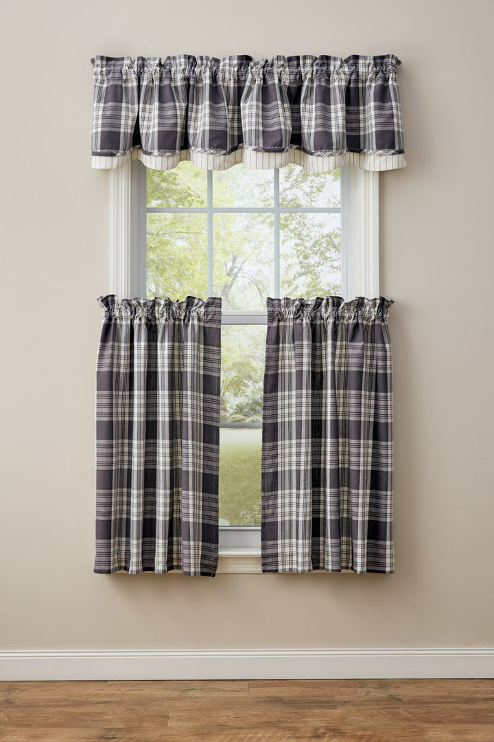 Dylan Slate Lined & Layered Valance