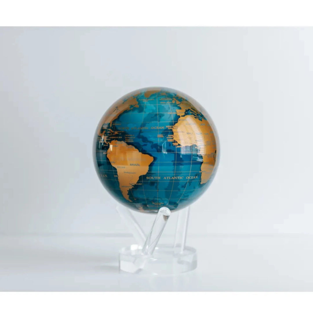 Blue & Gold Earth Mova Globe
