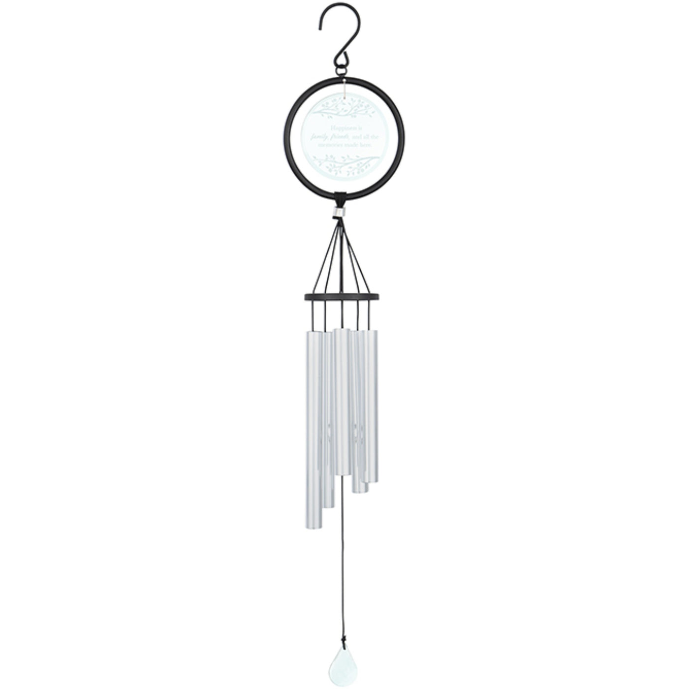 Family Friends Etched Glass Wind Chime