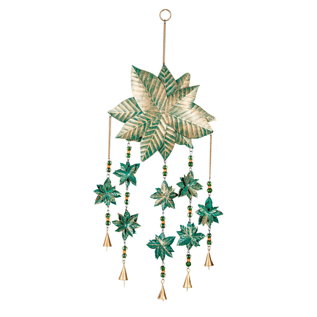 Painted Metal Floral Bell Mobile