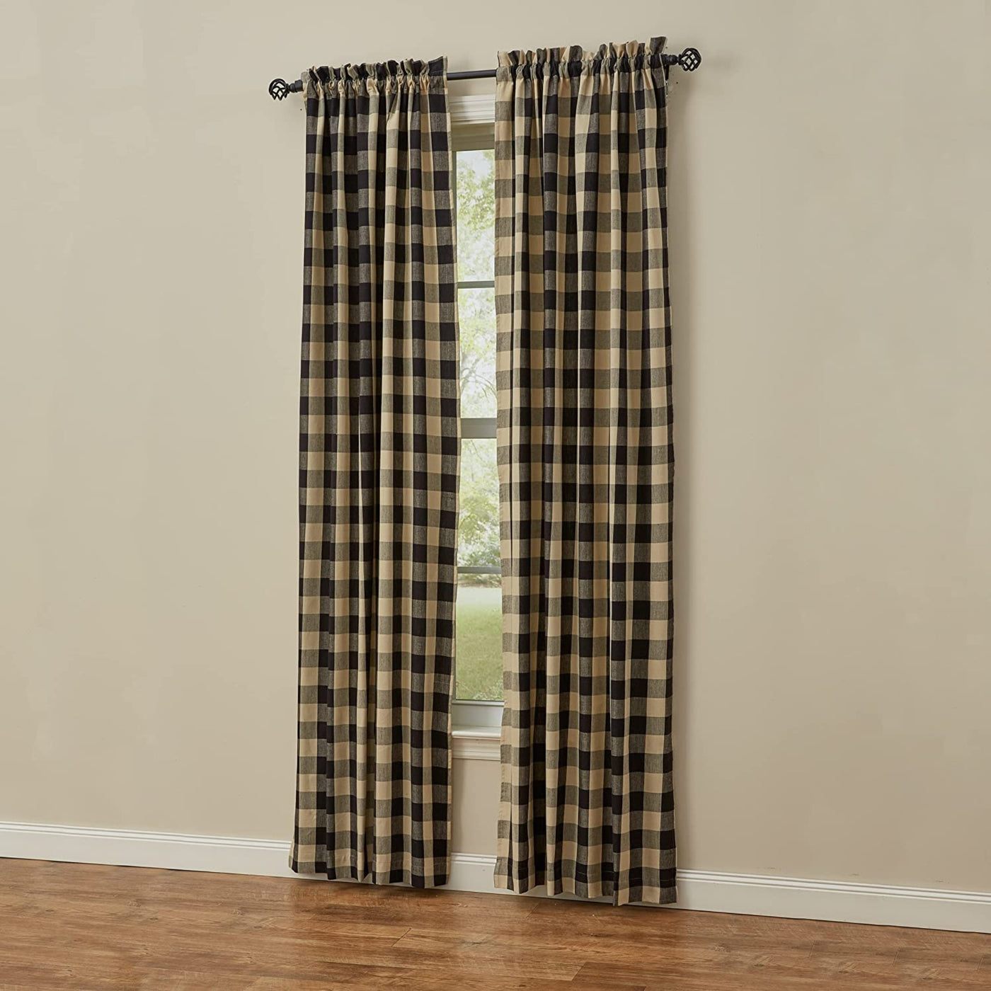 Wicklow Check Black & Tan Lined Panels