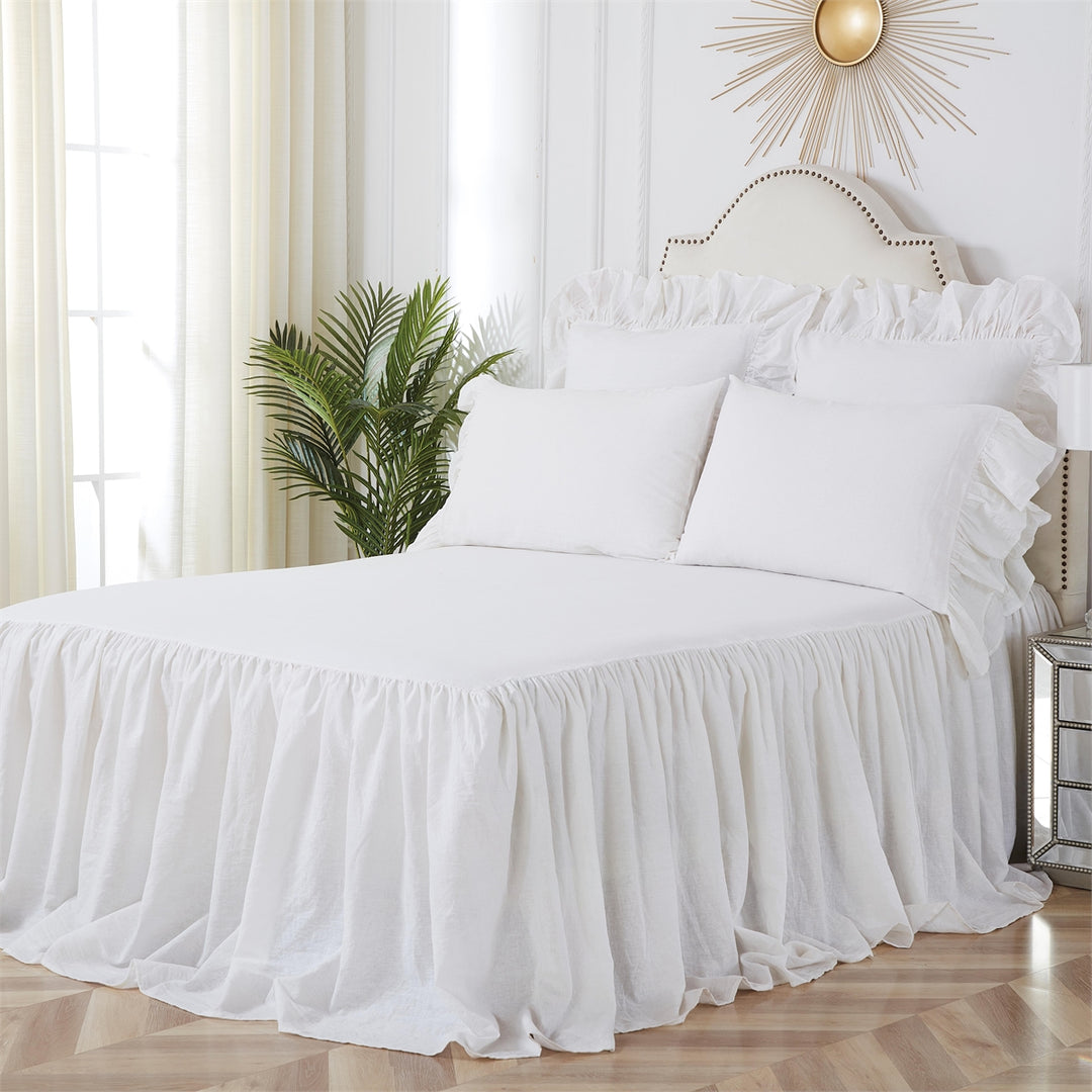 White Ruffled Bedspread