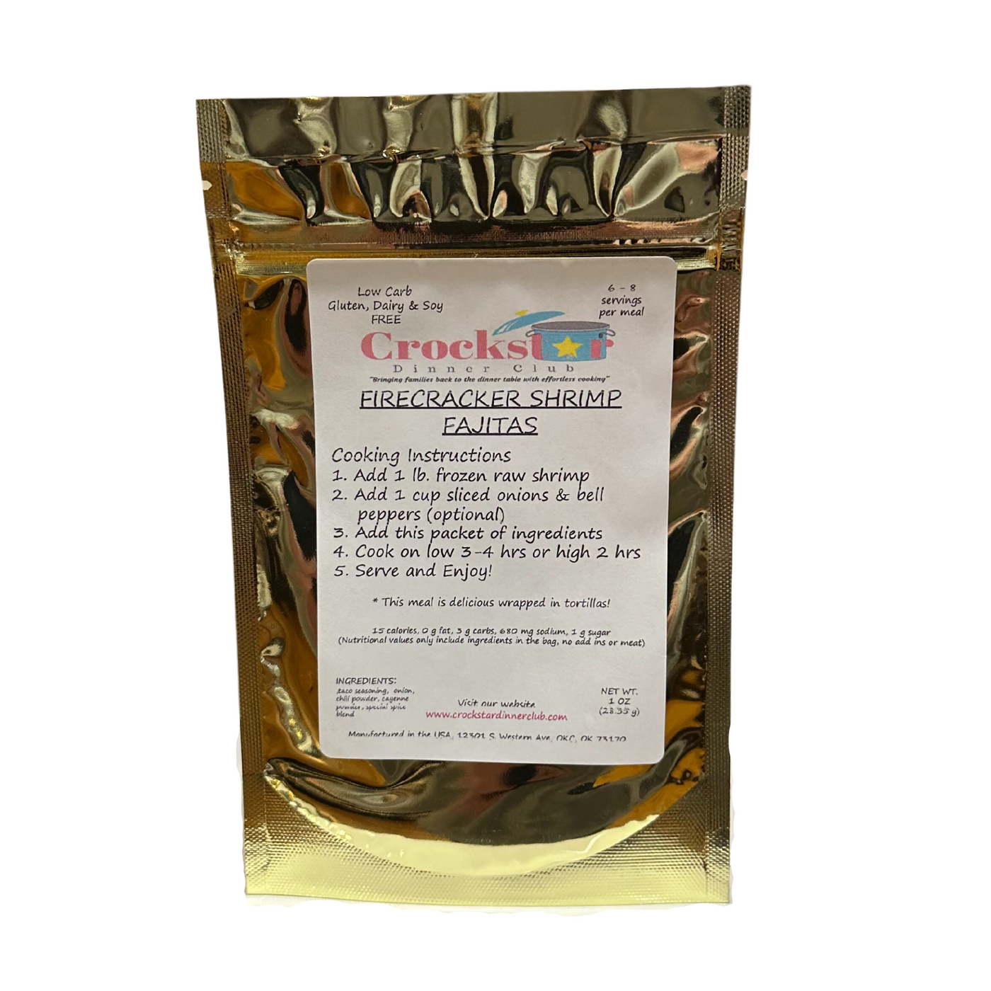 Crockstar Firecracker Shrimp Fajitas