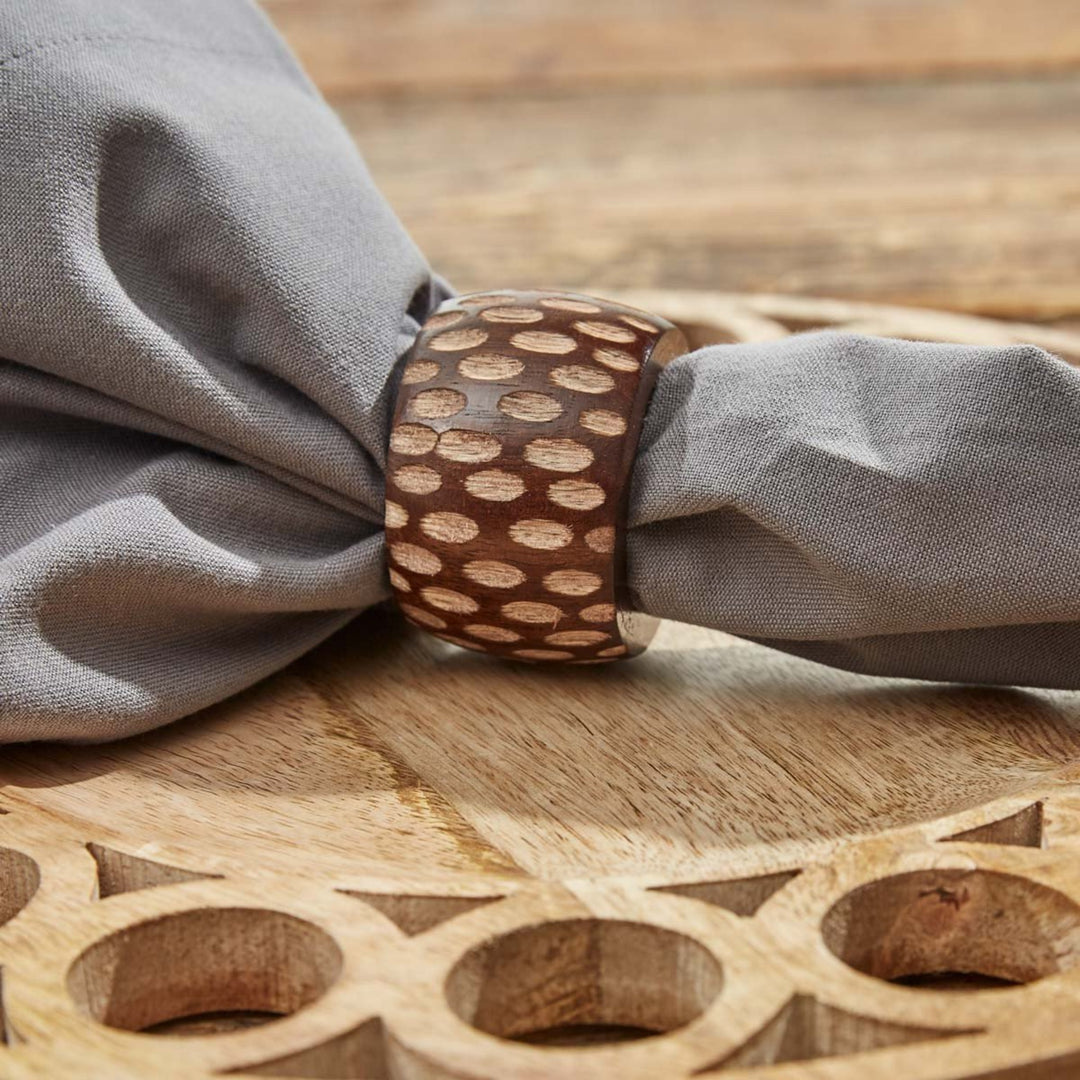 Carved Wooden Napkin Ring