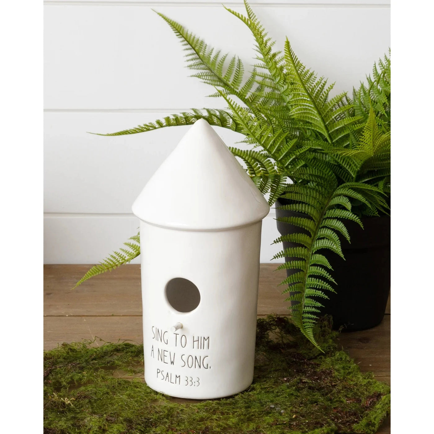 Pslam 33:3 Ceramic Birdhouse