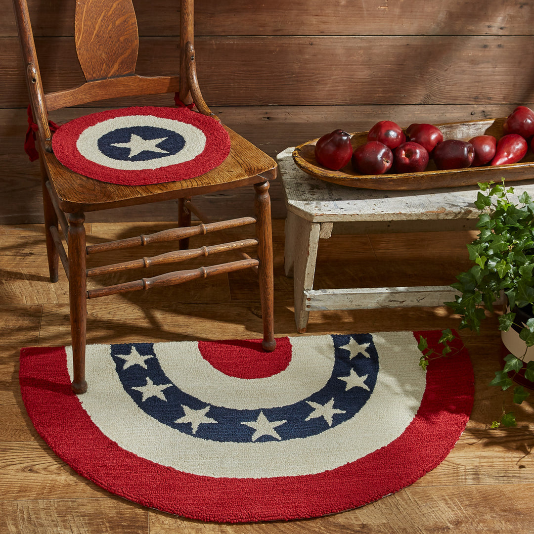 American Star Hooked Chair Pad
