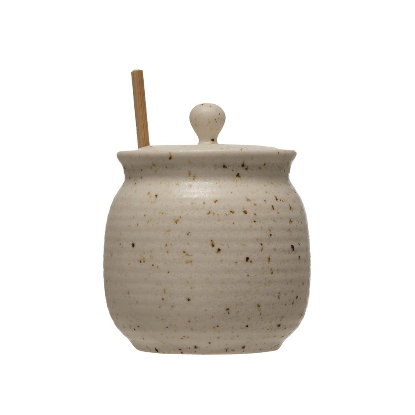 Speckled Stoneware Honey Jar & Dipper Set