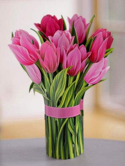 Pink Tulips Pop-up Flower Bouquet