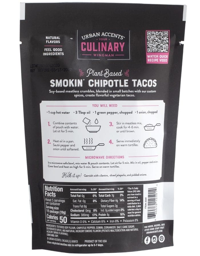 Plant Based Smokin' Chipotle Taco Meatless Mix