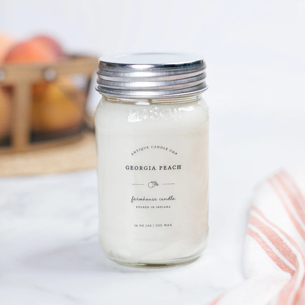 Georgia Peach Mason Jar Candle