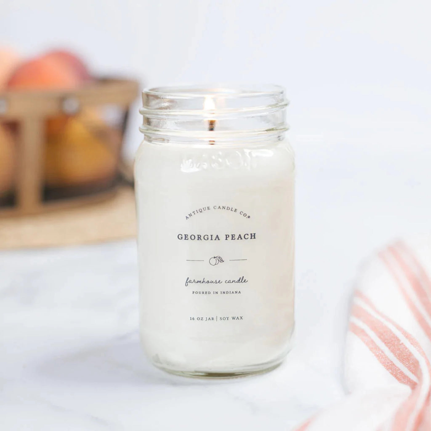 Georgia Peach Mason Jar Candle