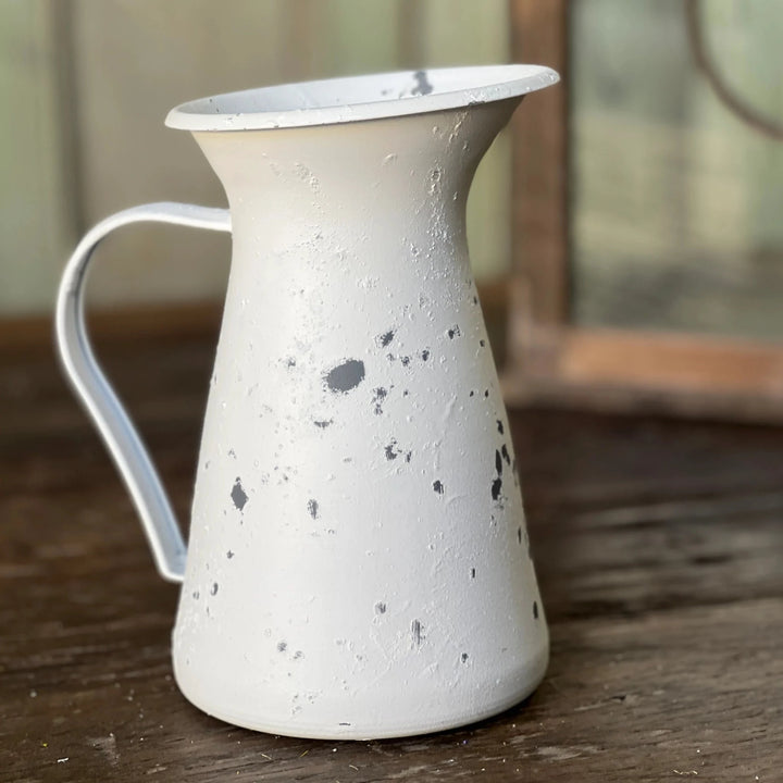 Simplistic Distressed White Pitcher Vase