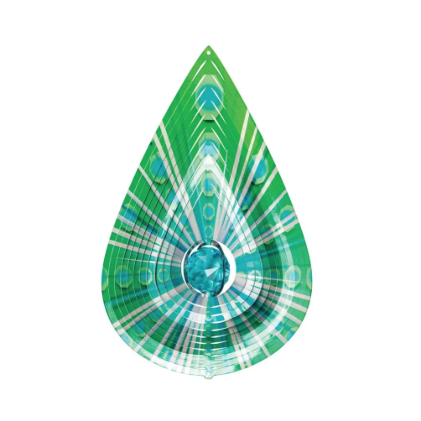 Crystal Aqua Teardrop Spinner