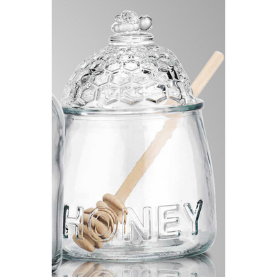 Glass Honey Jar & Dipper Set