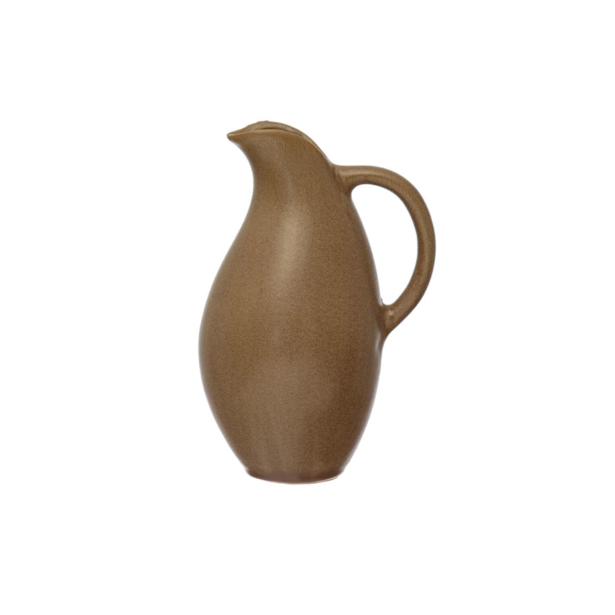Brown Stoneware Pitcher