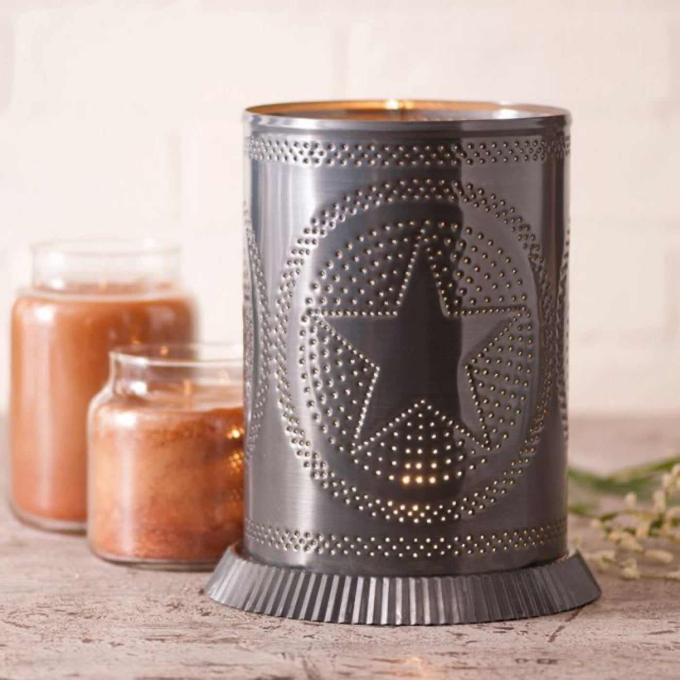 Tin Candle Warmer With Star