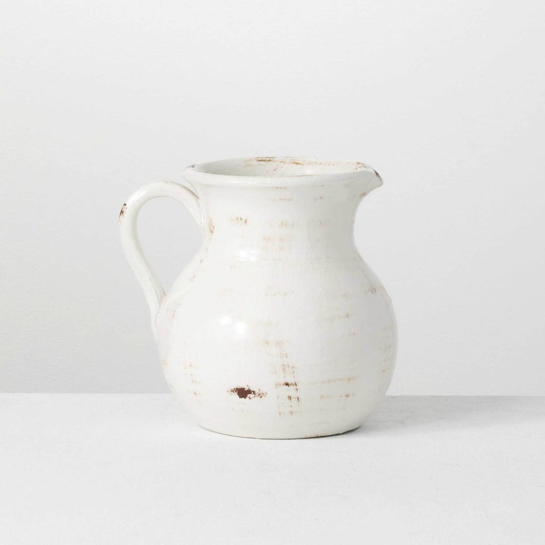 Round Aged Pitcher Vase