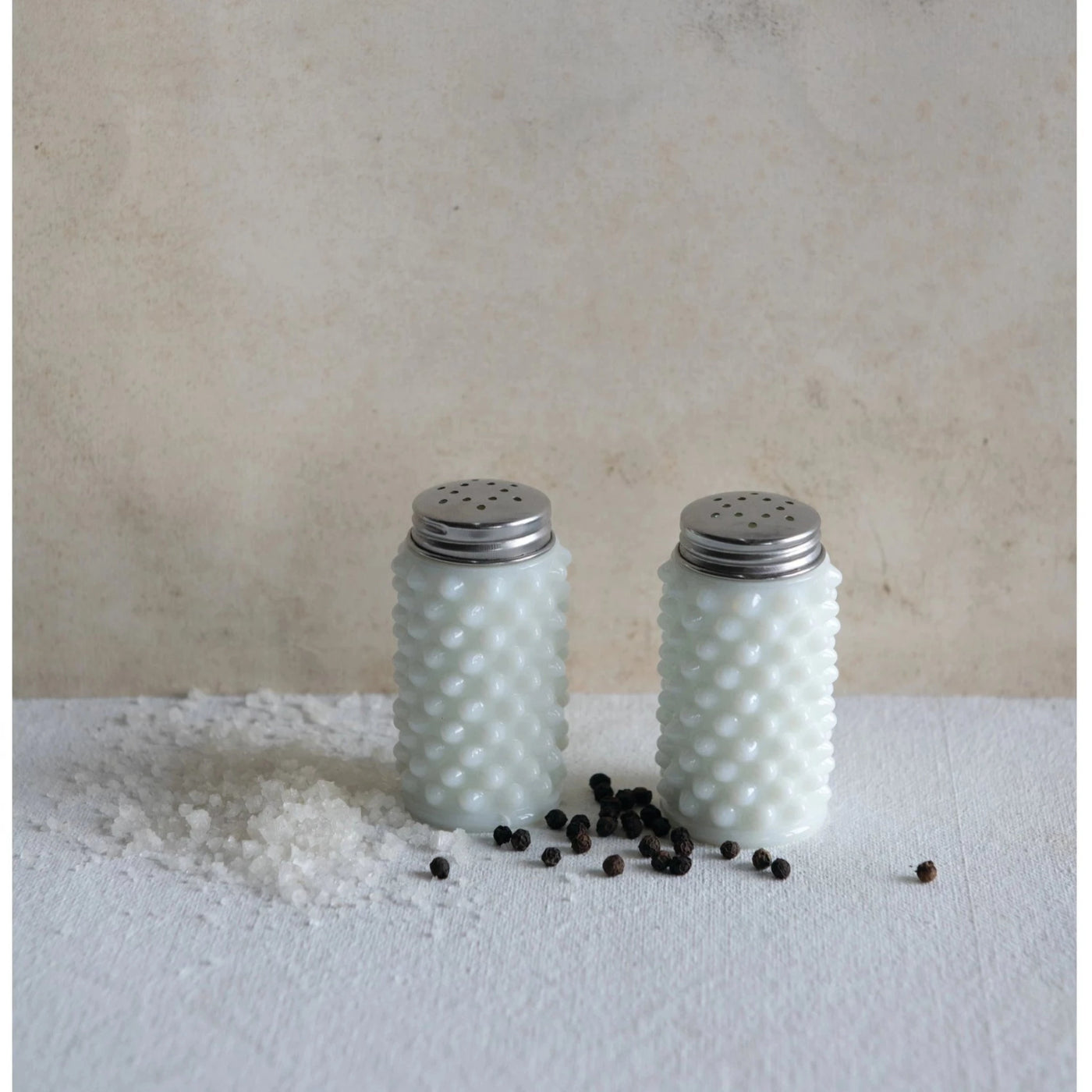 Milk Glass Salt & Pepper Shaker Set