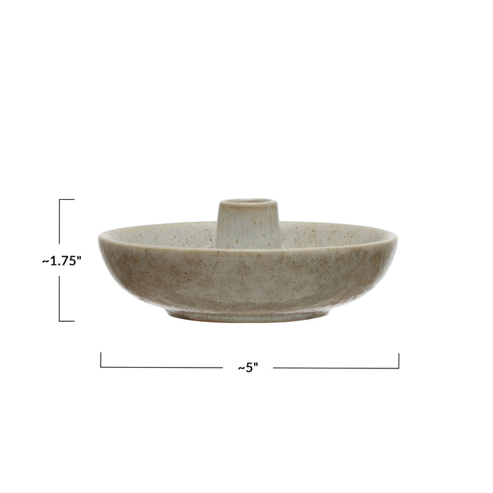 Stoneware Dish & Toothpick Holder