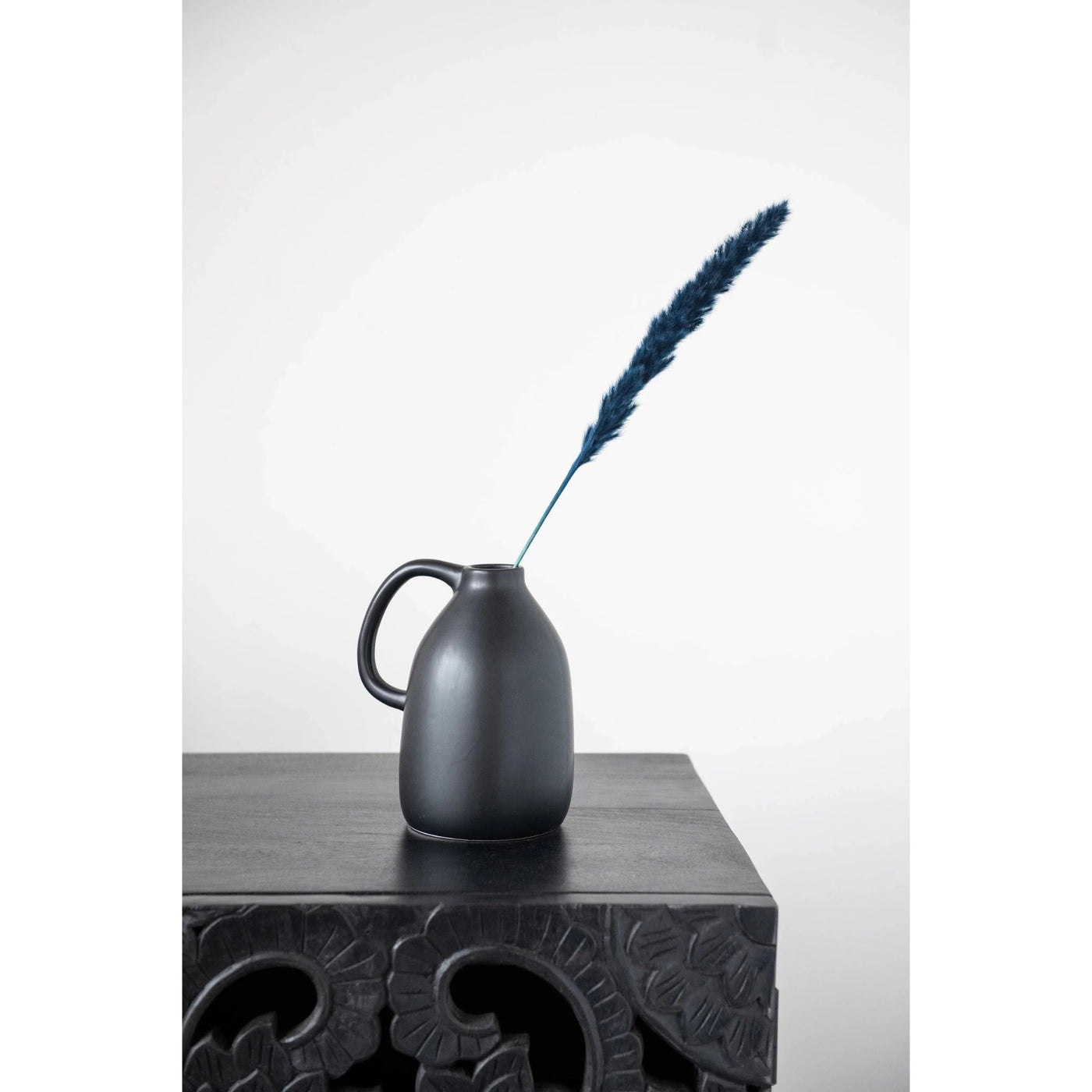 Matte Black Handled Vase
