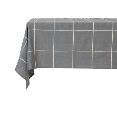 Gray Grid Tablecloth