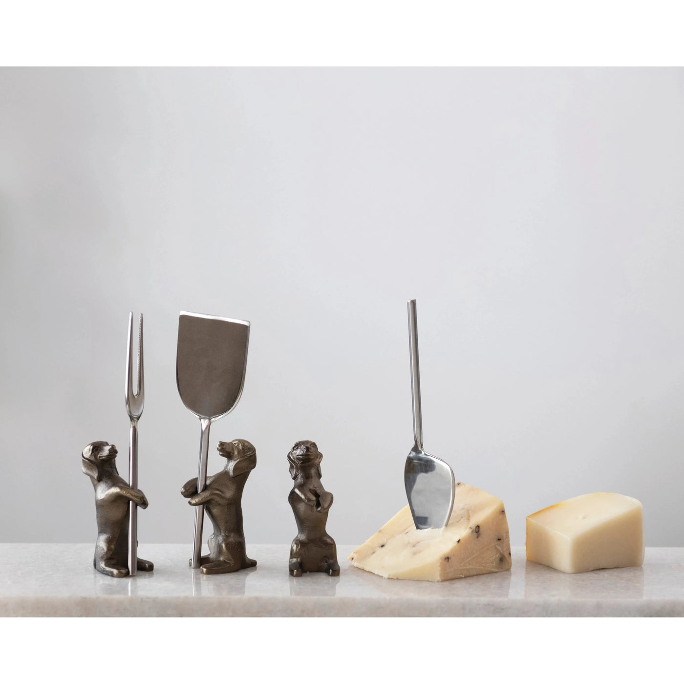 Cheese Knife & Dog Stand Set