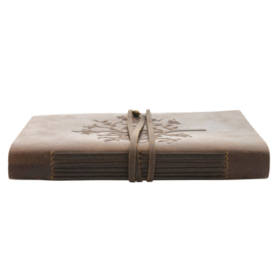 Embossed Tree Tie Up Leather Journal