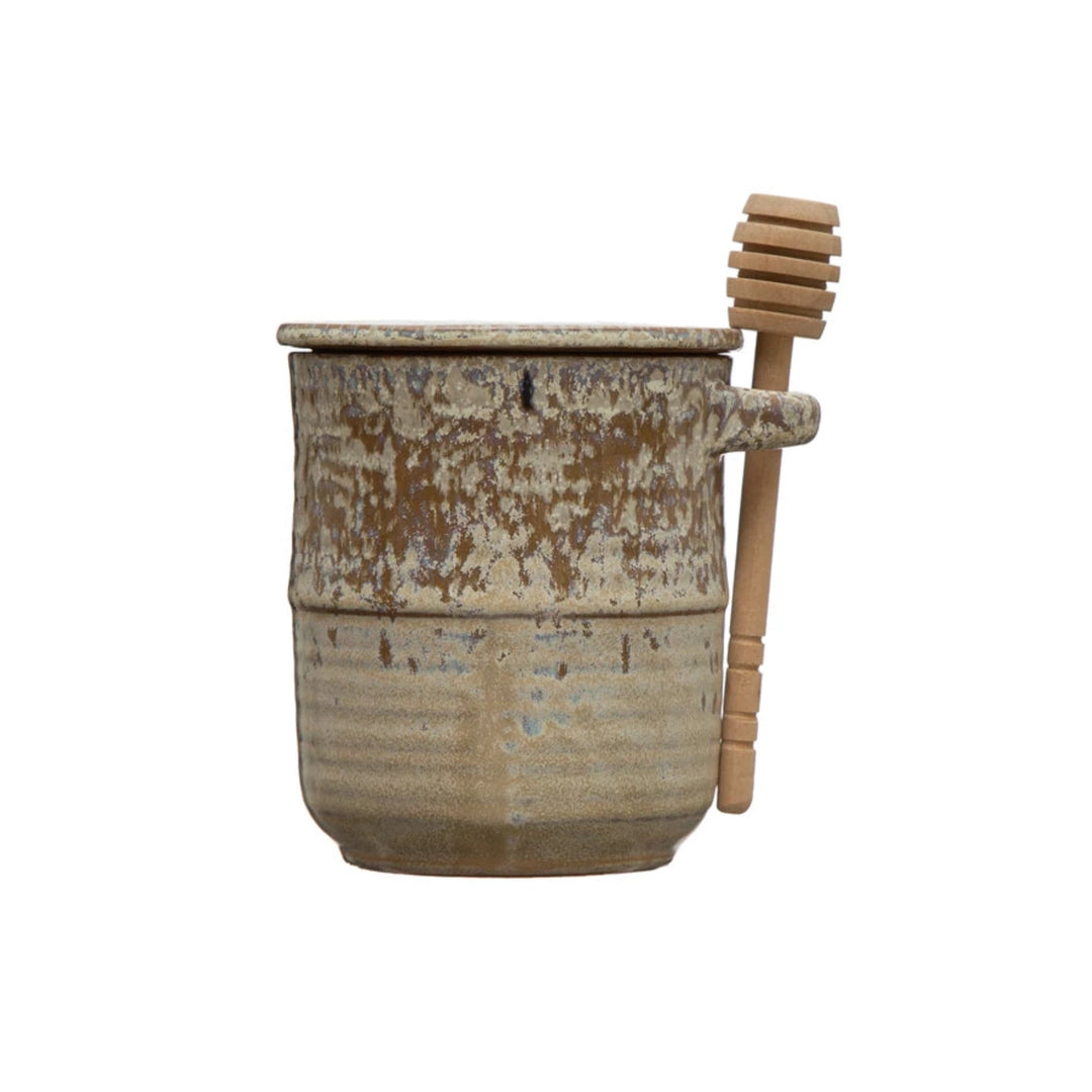 Stoneware Honey Jar & Dipper Set