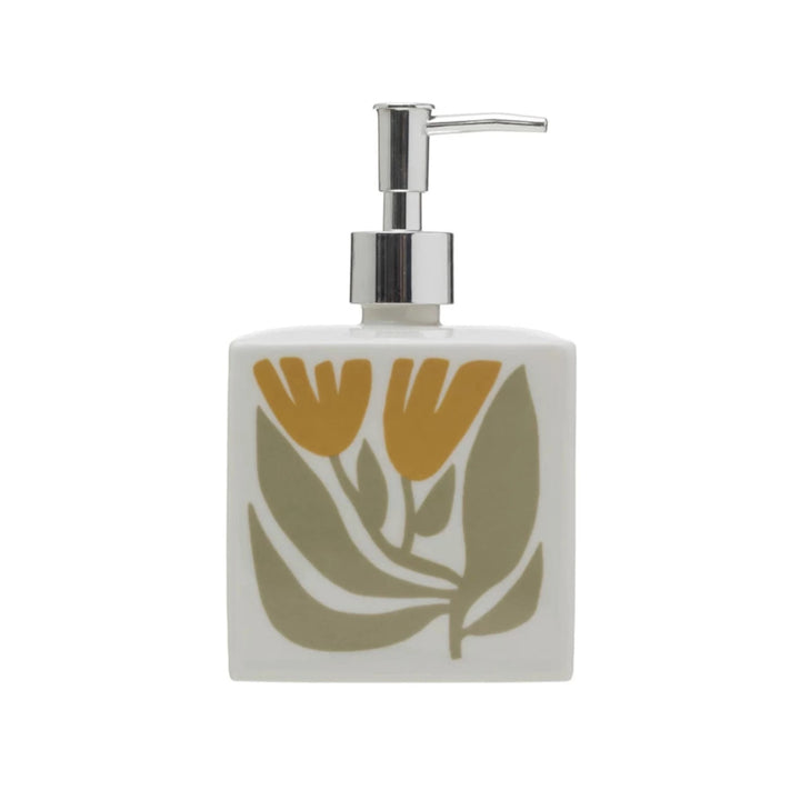 Hand Stamped Flowers Soap Dispenser