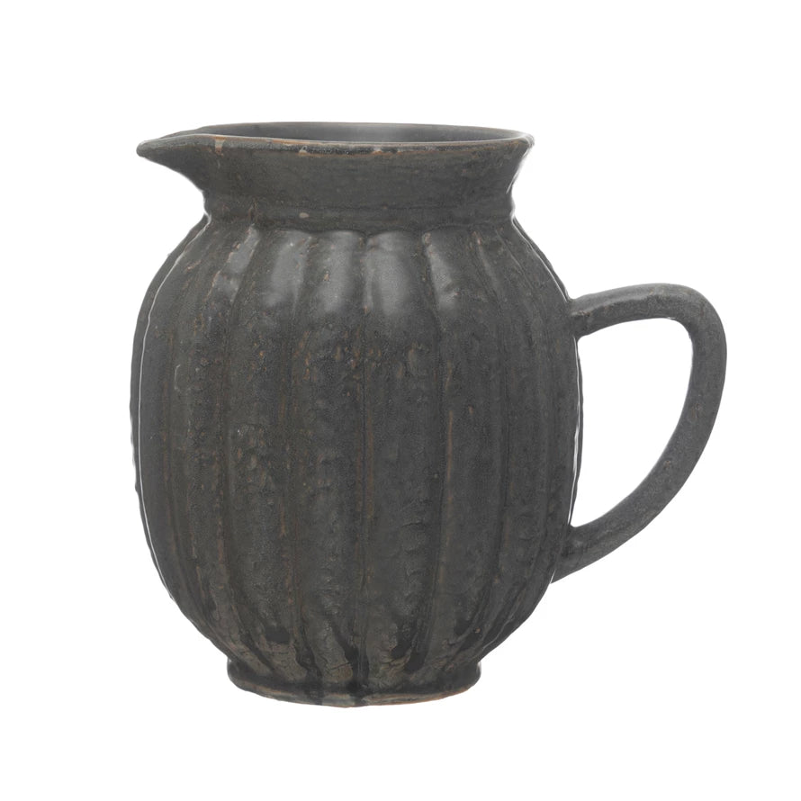 Fluted Stoneware Pitcher