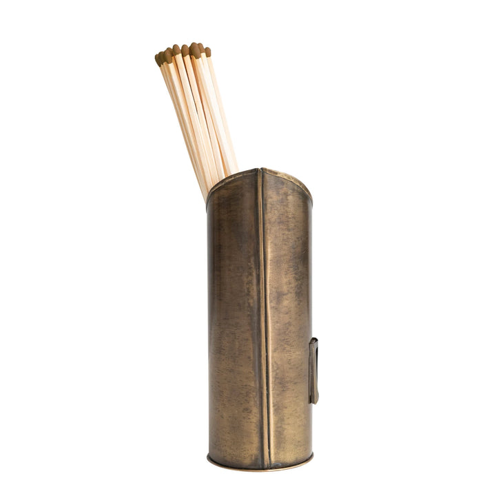 Antiqued Brass Matchstick Holder