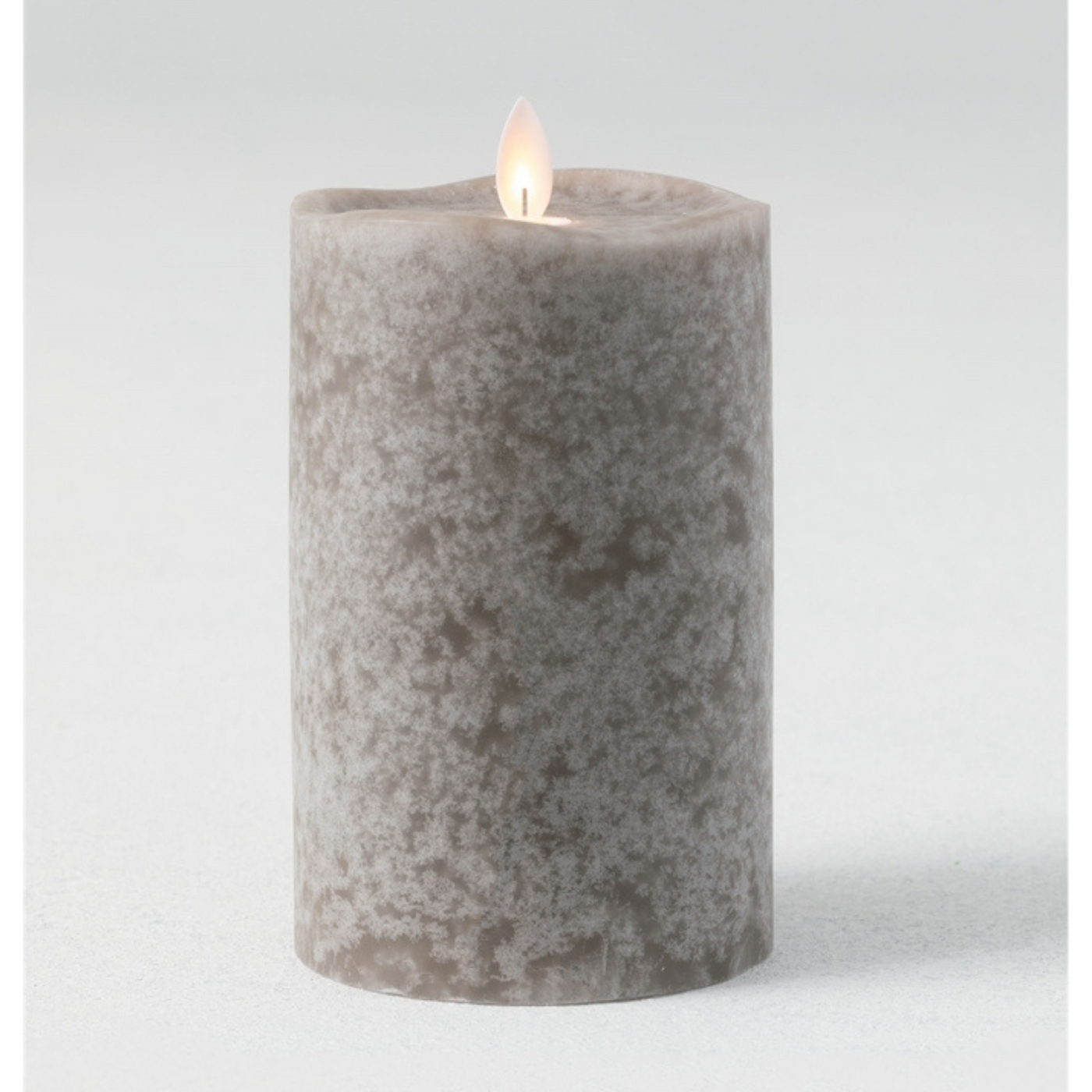 Grey Mottled Pillar Candle