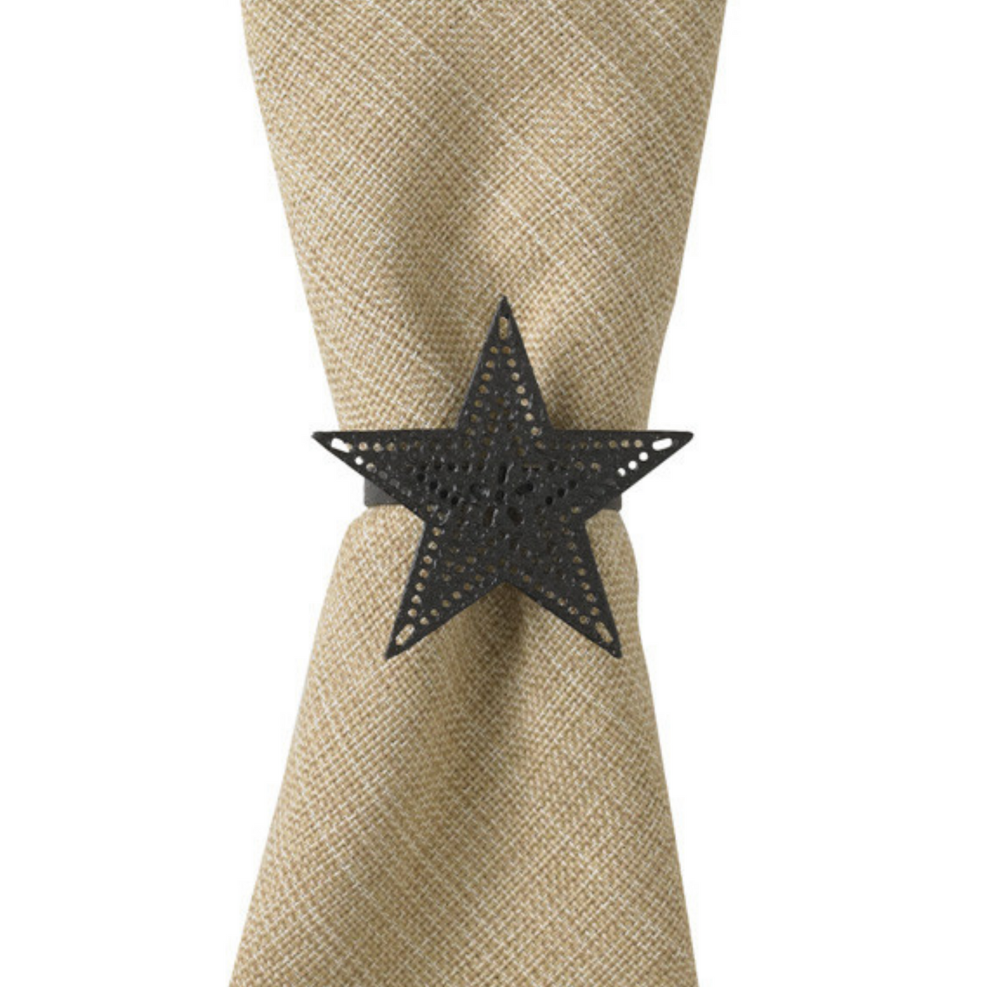 Black Punched Star Napkin Ring