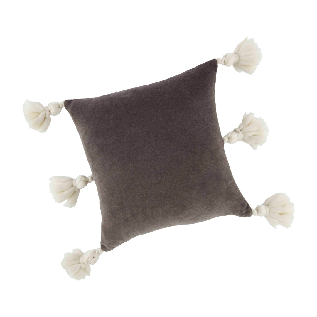 Chunky Tassel Velvet Pillow