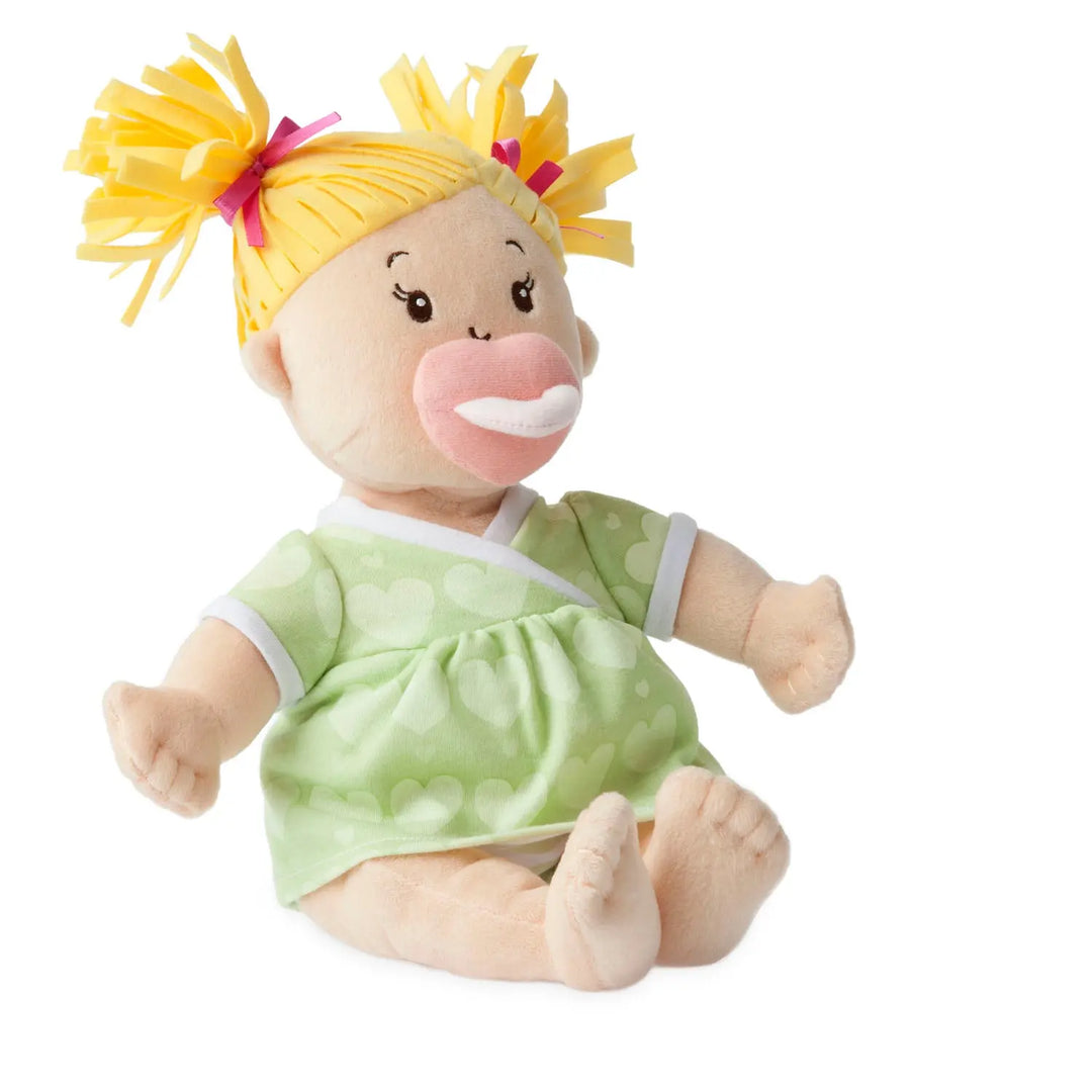 Baby Stella Blonde Pigtails Peach Doll
