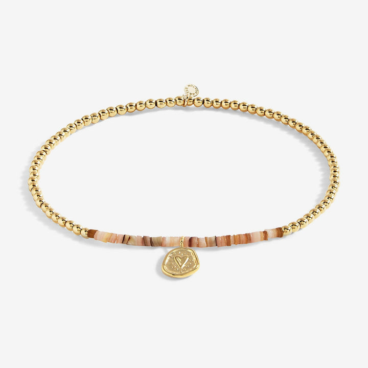 Pink Shell Gold Heart Anklet
